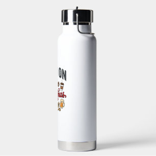 Coffee Christmas Beer Holiday Drinking Design Water Bottle