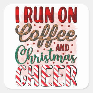 Coffee & Christmas Cafe business Bulk Square Sticker