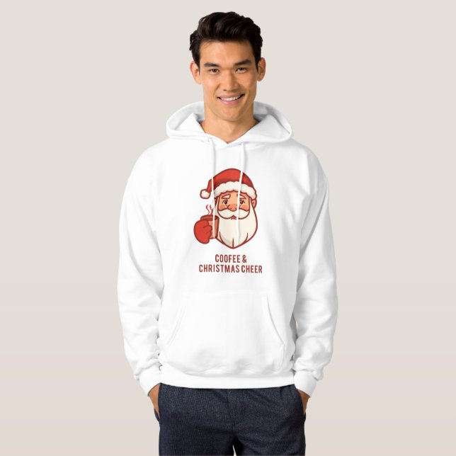 Coffee & Christmas Cheer Santa Hoodie (Front Full)