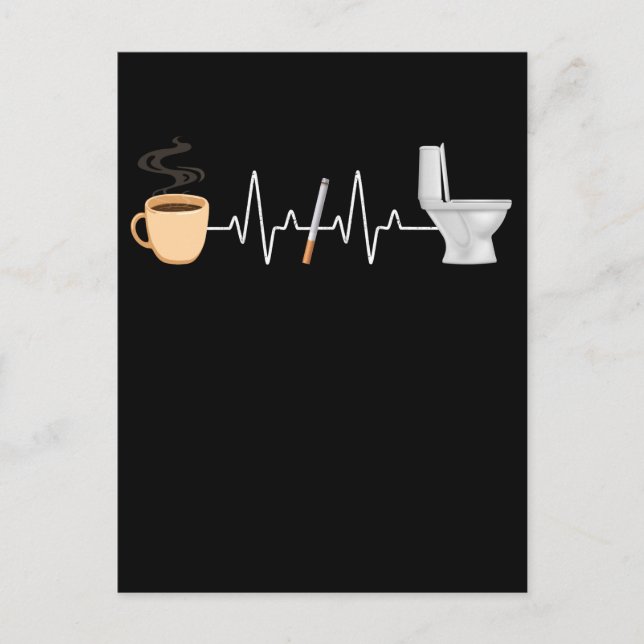 Coffee Cigarette Toilet Funny Smoker Postcard (Front)