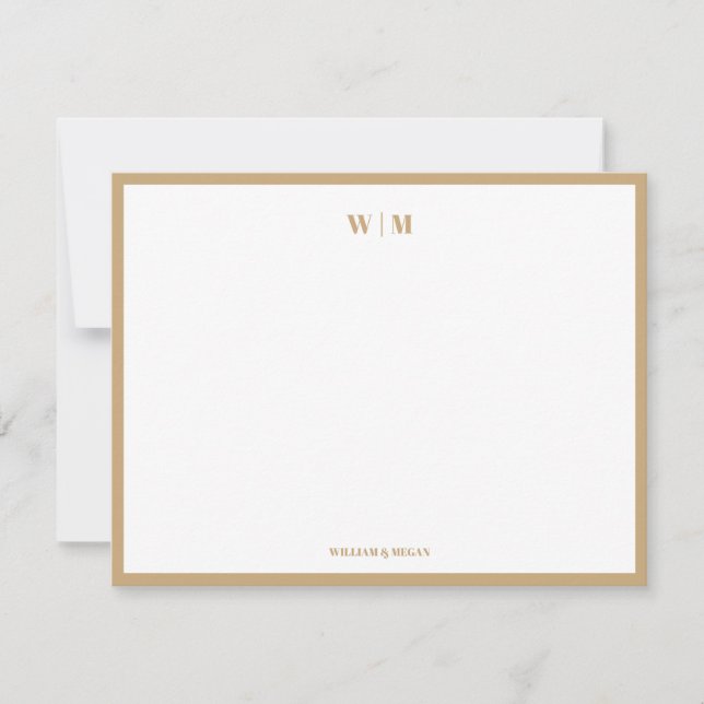 Coffee Classic Monogram Custom Couple Wedding  Card (Front)