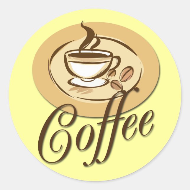 COFFEE CLASSIC ROUND STICKER (Front)