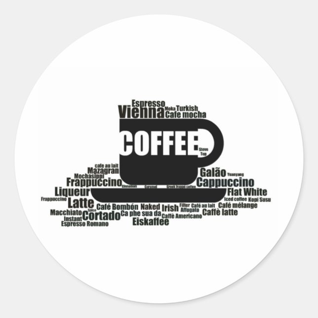 Coffee Classic Round Sticker (Front)