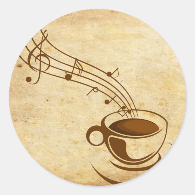 coffee classic round sticker (Front)