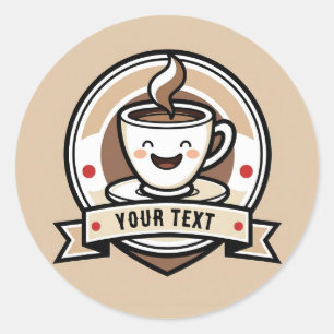 Coffee Club – Adorable Coffee Lover custom  Classic Round Sticker