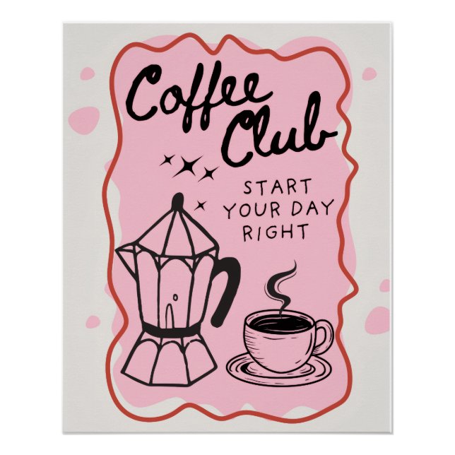 Coffee Club - Illustrated Poster with Coffee | Dec (Front)