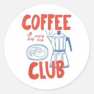 Coffee Club Retro Coffee Graphic For Coffee Lover  Classic Round Sticker