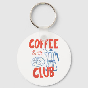Coffee Club Retro Coffee Graphic For Coffee Lover Keychain
