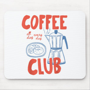 Coffee Club Retro Coffee Graphic For Coffee Lover  Mouse Pad