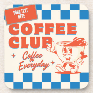 coffee club - retro diner 50s custom text coaster
