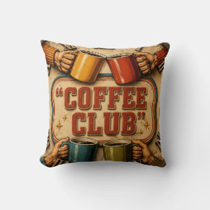 Coffee Club Throw Pillow