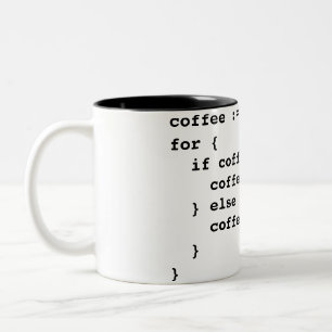 Coffee Code in Golang Two-Tone Coffee Mug