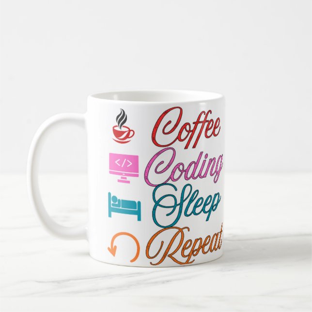 Coffee Coding Sleep Repeat - Programmer  Mug (Left)
