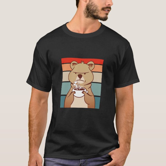 Coffee Coffee Angry Bear T-Shirt (Front)