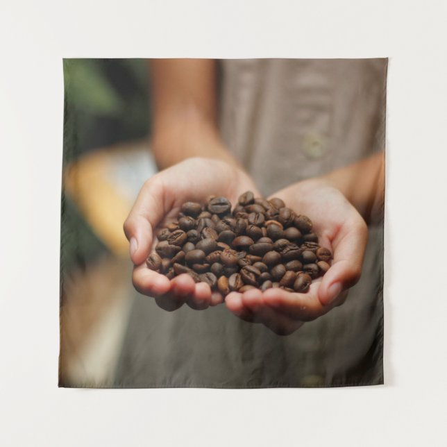 Coffee coffee beans aroma roasted tapestry (Front)