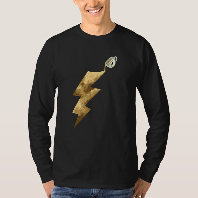 Coffee Coffee Power Thunderbolt T-Shirt (Front)