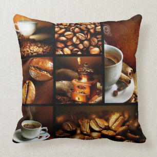 Coffee Collage 2 Throw Pillow