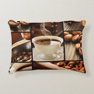 Coffee Collage Accent Pillow