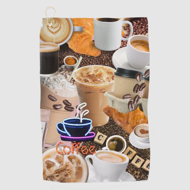Coffee Collage Golf Serviette (Devant)