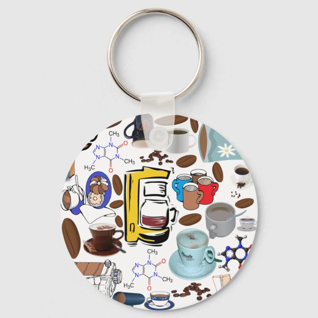 Coffee Collage Keychain (Front)