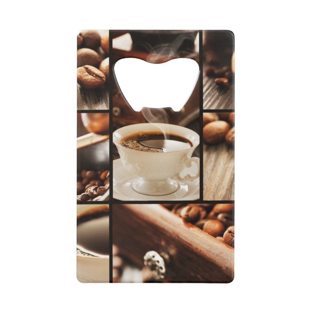 Coffee Collage Wallet Bottle Opener (Front)