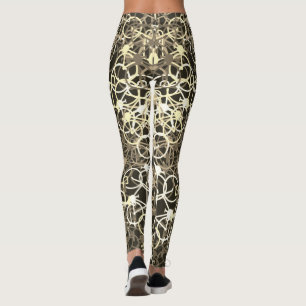 Coffee Colour Bicycles Pattern - Cyclist's Legging