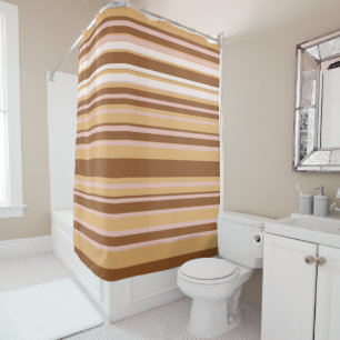 Coffee colour stripes Shower Curtain