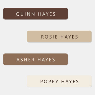 Coffee Coloured Name Labels