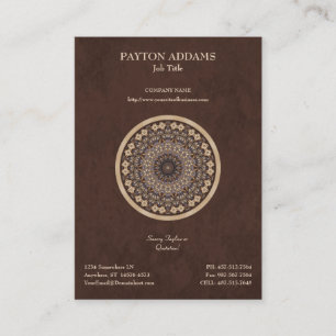 Coffee Colours Abstract Mandala Business Card