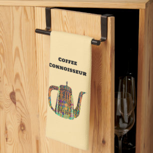 Coffee Connoisseur Floral Coffee Pot Kitchen Towel