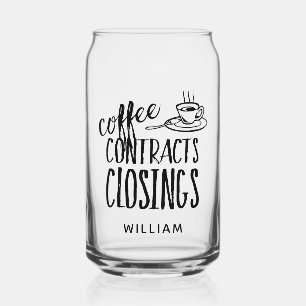 Coffee Contracts Closings Real Estate Agent Can Glass