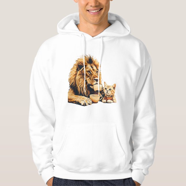 Coffee, Conversation & Whiskers: A Tale of Two Cat Hoodie (Front)