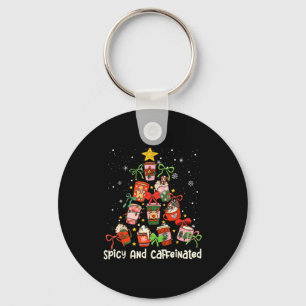 Coffee Coquette Bow Xmas Tree Christmas Scy Caffei Keychain