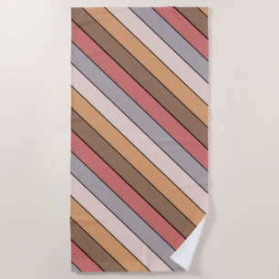 Coffee Cream Gray Dusty Rose On Watercolor Paper  Beach Towel