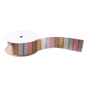 Coffee Cream Grey Dusty Rose On Watercolor Paper Satin Ribbon