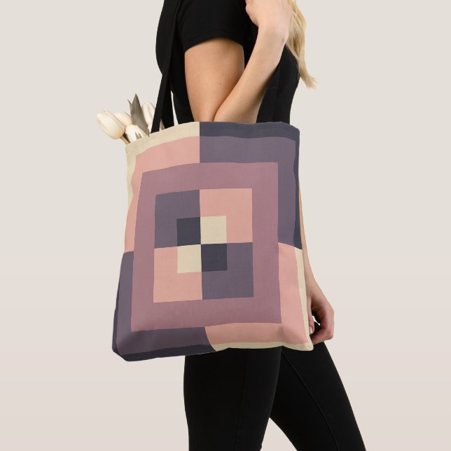 Coffee Cream Labyrinth Tote Bag (Close Up)