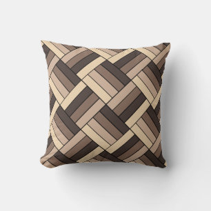 Coffee & Cream Mosaic Throw Pillow