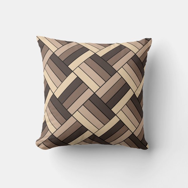 Coffee & Cream Mosaic Throw Pillow (Front)