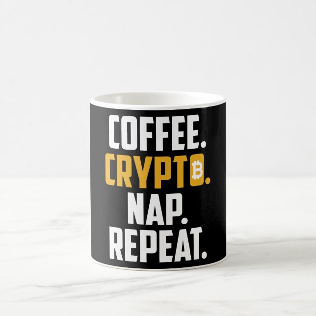 Coffee. Crypto. Nap. Repeat. Coffee Mug (Center)