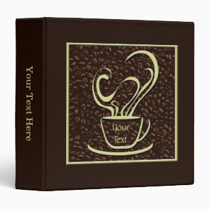 Coffee Cup and Bean Design Recipe Binder