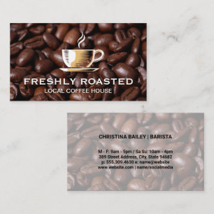 Coffee Cup and Beans Barista Business Card