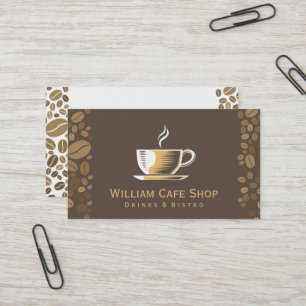 Coffee Cup and Beans Business Card