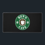 Coffee cup and beans logo custom counter desk mat<br><div class="desc">Coffee cup and beans logo custom counter Desk Mat. Great for coffee shop,  cafe,  company,  restaurant,  barrista,  home or bar.</div>