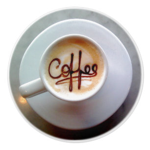 Coffee cup and saucer latte coffee ceramic knob