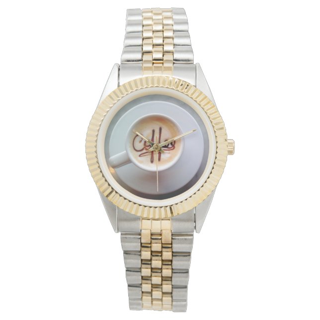 Coffee cup and saucer latte coffee mug watch (Front)