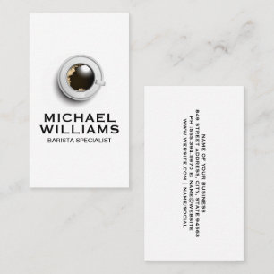 Coffee Cup and Saucer Top View Business Card