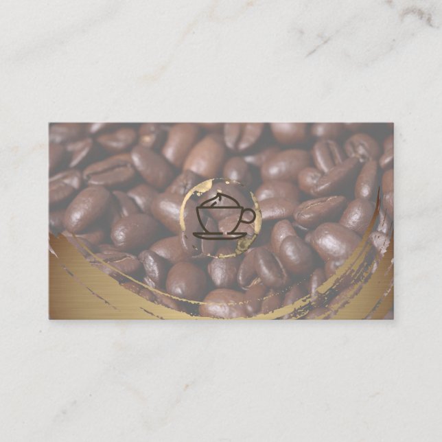 Coffee Cup and Stain Brushed Business Card (Front)