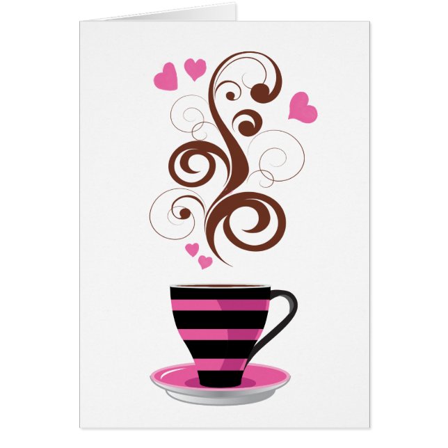 Coffee Cup, Arabica Coffee, Black Coffee, Hearts (Front)