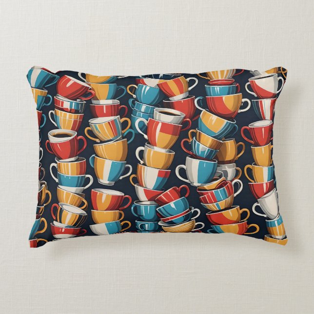 Coffee Cup Art Accent Pillow (Front)