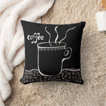 Coffee Cup Art in Black and White